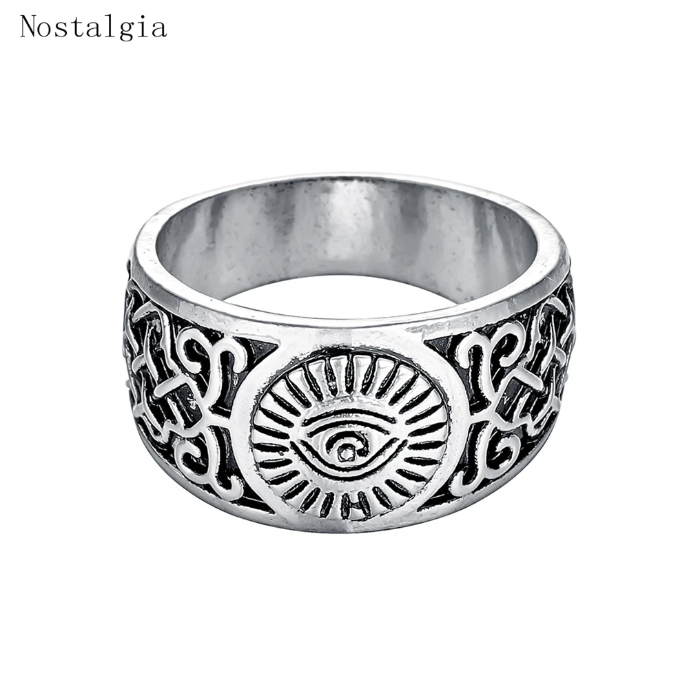 

Boy Rings Valknut Odin 's Slavic Symbol of Norse Viking Silver Ring Egyptian Eye of Horus Pagan Amulet Ring Jewelry for Men Gift