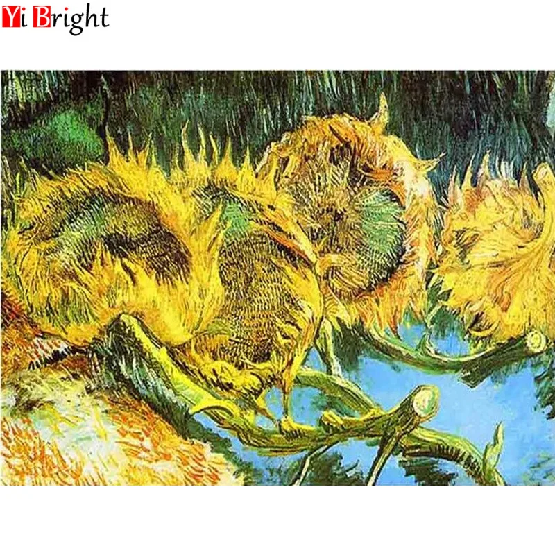 

5D DIY Full Drill Diamond Embroidery Pattern Cross Stitch Diamond Paintings Needlework Mosaic Van Gogh sun Flower Leopard XY1
