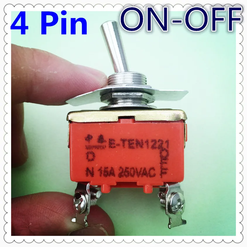 

1pcs G108 E-TEN1221 4-Pin SPST 4 Terminal ON-OFF 15A 250V Toggle Switch High Quality Sell At A Loss Belarus Ukraine USA