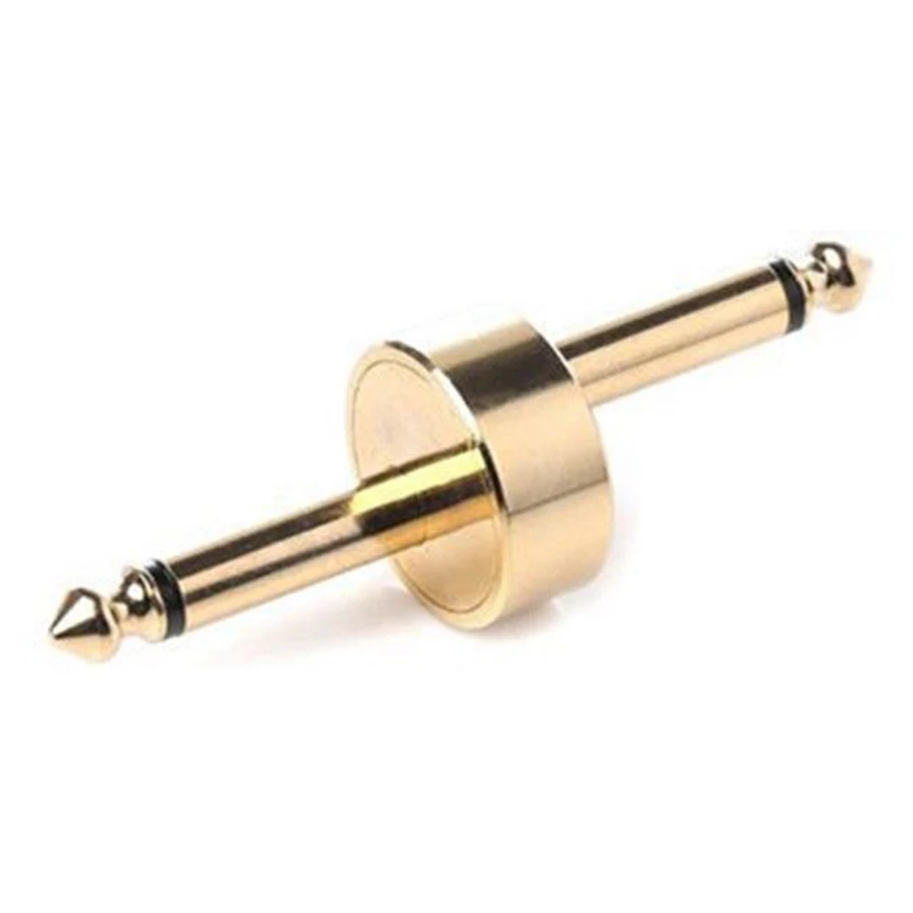 6.35mm Instrument Double Head Metal Effect Coupler Patch Plug Adapter Guitar Pedal Connector Straight Audio Music Accessories