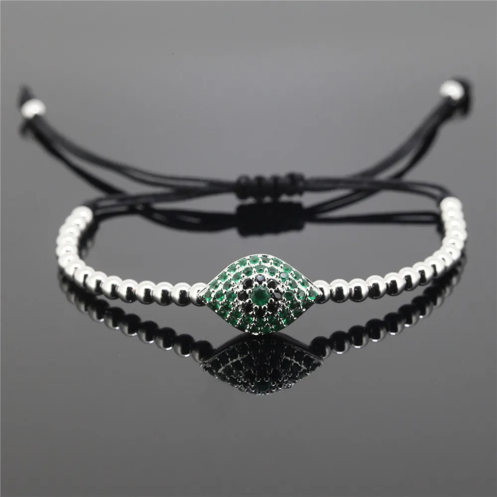 Бренд Анил arjandas evil eye браслет золотой тон Micro Pave CZ накачкой глаз Бусины briading Для мужчин макраме Браслеты украшения подарок