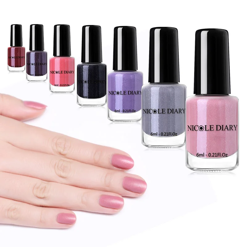 

NICOLE DIARY 6ml Peel Off Matte Nail Polish Water-based Shimmer Effect Dull Nail Art Varnish Manicure