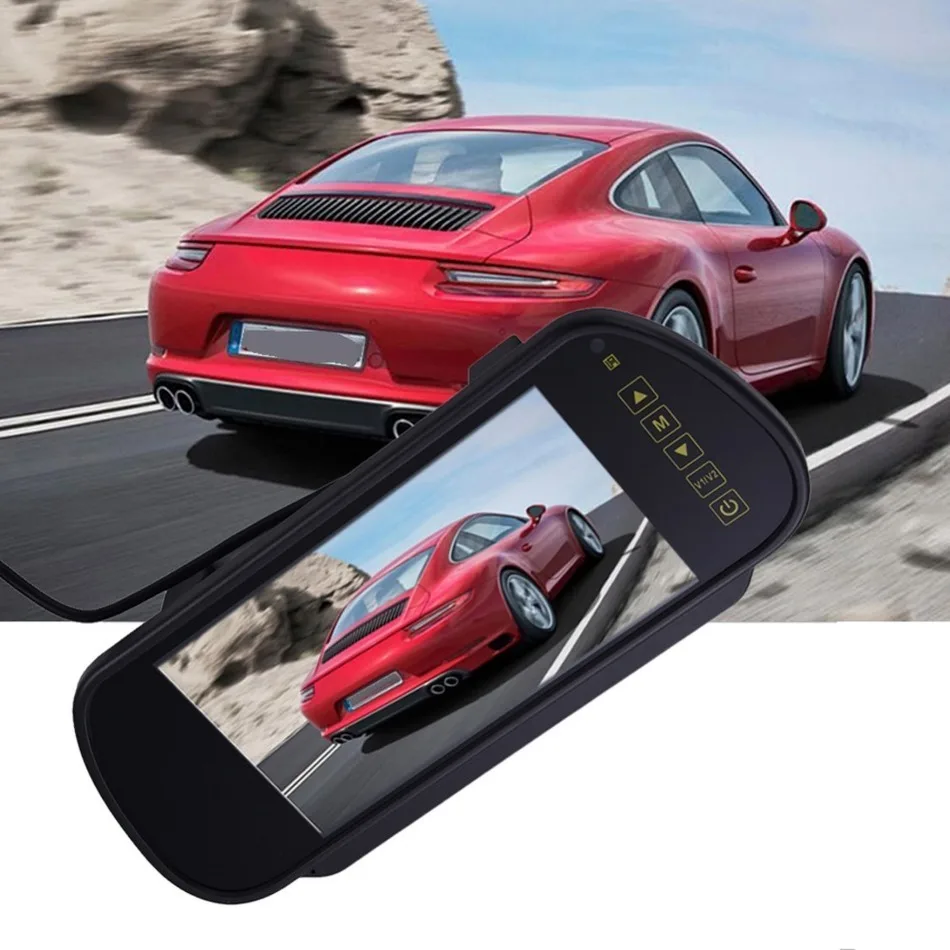 

Universal 7inch 7W Universal LCD Digital High-definition HD DVD VCD Car Display Car Rearview Mirror Car Display Monitor DC12-24V