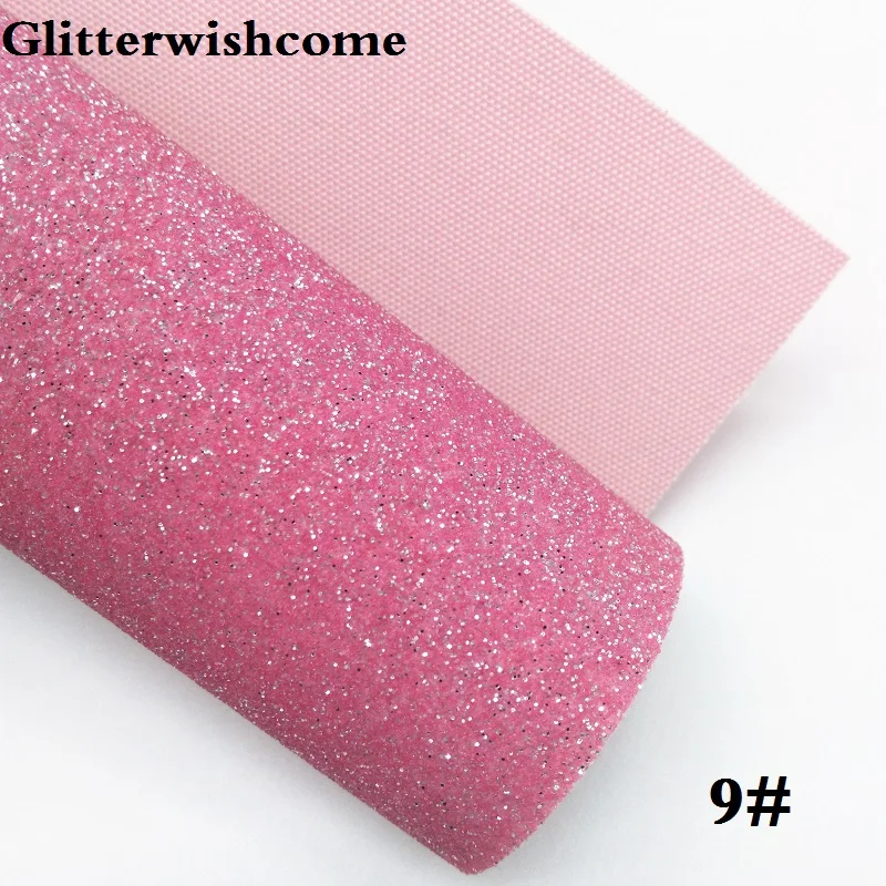 Glitterwishcome 21X29 см A4 Размеры синтетическая кожа, мелкие блестки кожаная сумочка в комплекте подкладочная ткань винил для банты, GM052A - Цвет: 9