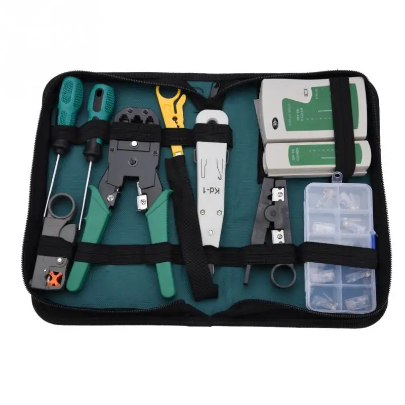 

LAN Network Service Tool Kit Cable Tester Kit 11-piece Combination Kit for for RJ11 RJ45
