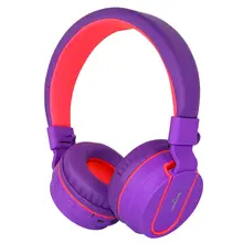 Rockpapa 952B Stereo Bluetooth Headphones Adjustable Foldable Music Wireless Headset with Mic 3.5mm Cable- Purple