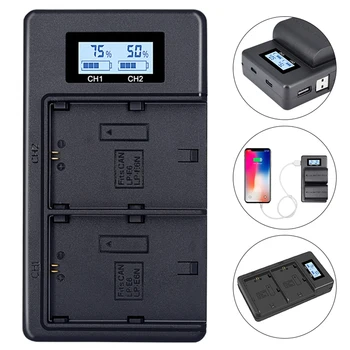 

Lp-E6 Battery Charger Lcd Dual Charger For Canon Eos 5Ds R 5D Mark Ii 5D Mark Iii 6D 7D 80D Eos 5Ds R Camera