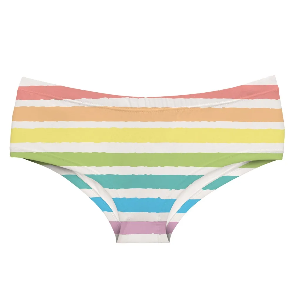 

LEIMOLIS RAINBOW PAINT funny print sexy hot panties female kawaii Lovely underwear push up briefs women lingerie thongs