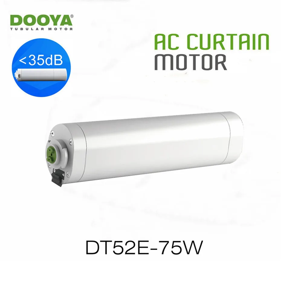 Dooya Super Silent Curtain Rails System, DT52E 75W+4M or Less Track+DC2760,RF433 Remote Controller,Automatic Curtain Control Kit