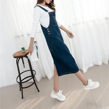New Plus Size S-XXXXL Women's Denim Strap Dress Empire Waist Slim Length Maxi Spring Summer Dress Fashion Vestidos Dresses 1774