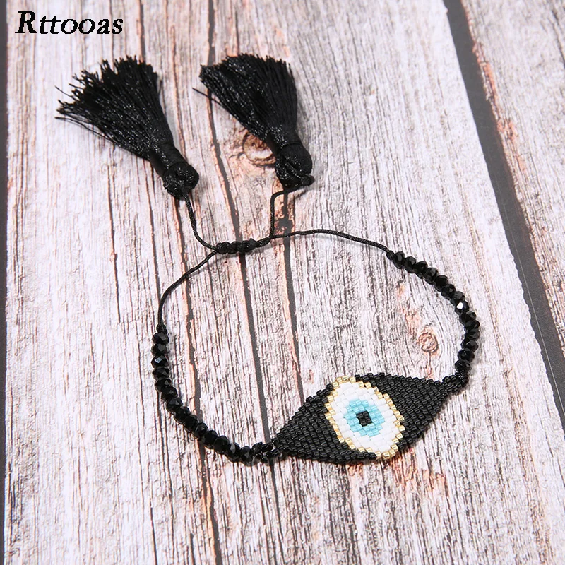 

Rttooas Evil Eye Bracelet for Women MIYUKI Delica Beads Handmade Woven Lucky Bracelet Summer Wild Friendship Bracelet Girls Gift