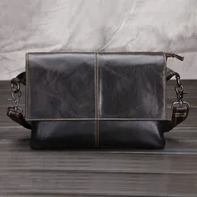 Top qualité nouveaux hommes première couche de peau de vache véritable en cuir Vintage Cross Body épaule Business Messenger sac de luxe