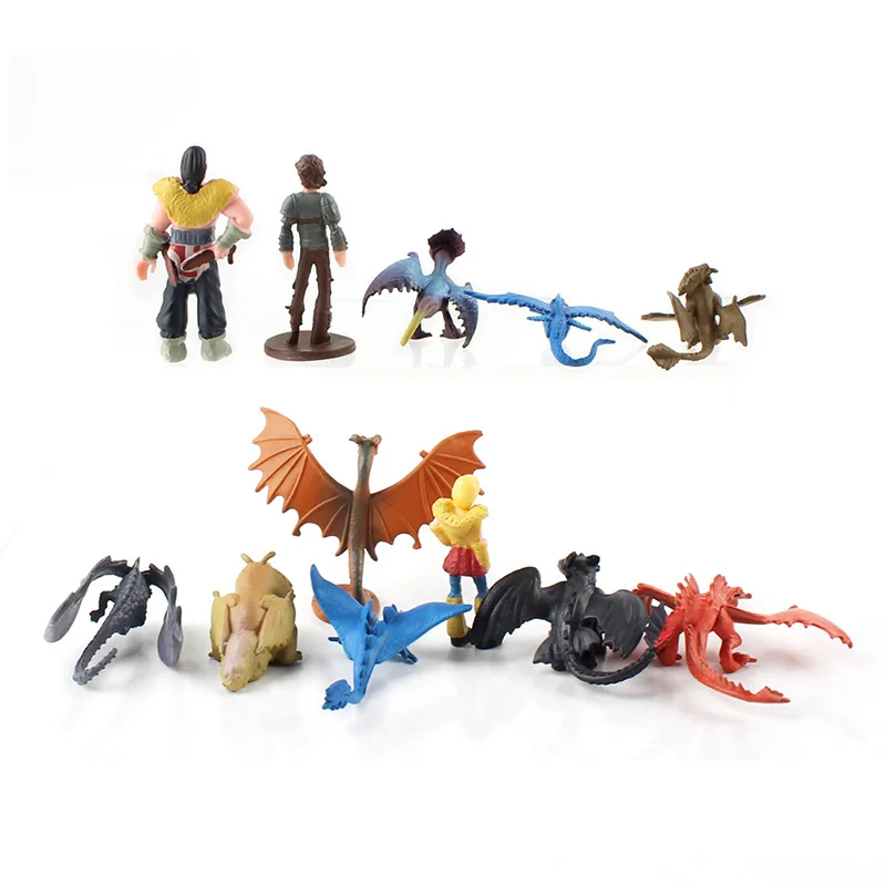 Упаковка из 12 штук 4-7 см Как приручить дракона 3 фигурки игрушки скрытый мир Беззубик, ночная фурия легкая яростная модель Hiccup куклы