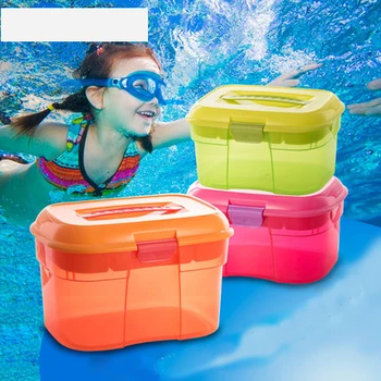 

Portable storage box transparent plastic toy storage box swimming box mini cute storage box