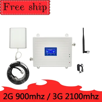 

Gain 70db GSM 2G 900MHZ WCDMA 3g 2100 MHZ repeater dual band cell phone 900 2100 UMTS signal booster Cellular amplifier