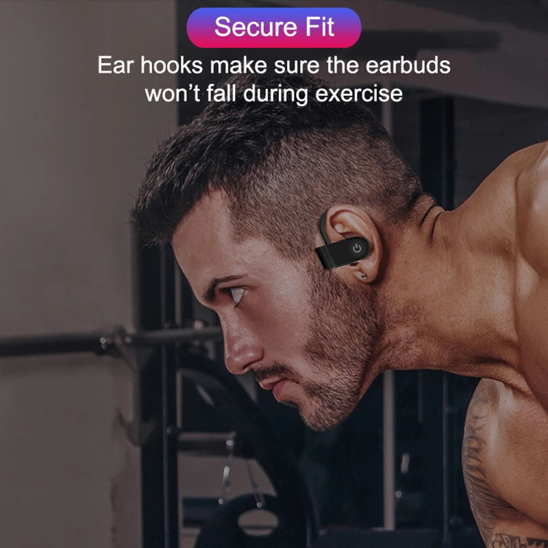 Hadinas TWS наушники 5 0 беспроводная Спортивная Bluetooth гарнитура с крючком стерео