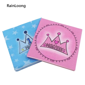 

[RainLoong] Paper Napkin Princess Event & Party Pink Turquoise Tissue Napkin Supply Decoration Paper 33*33cm 5packs