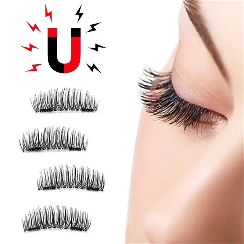 

New 1 pair Magnetic Magnet Eyelashes Eye Makeup Kit Thick Good Quality 3D Mink Magnetic False Eyelashes Extension Fake Lashes