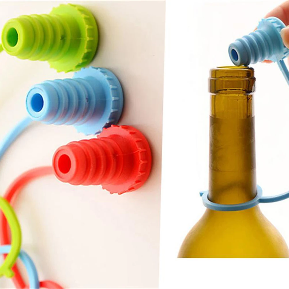 Anti-lost silicone wine stoppers for whiskey whisky champagne drink alcohol spirit beer bottle stopper cap cover kitchen gadgets