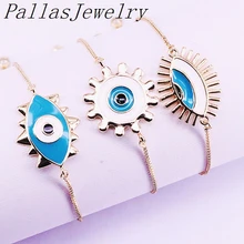 10 шт. модные ювелирные изделия эмаль глаз Шарм соединитель браслет скользящая цепь ювелирные изделия браслеты
