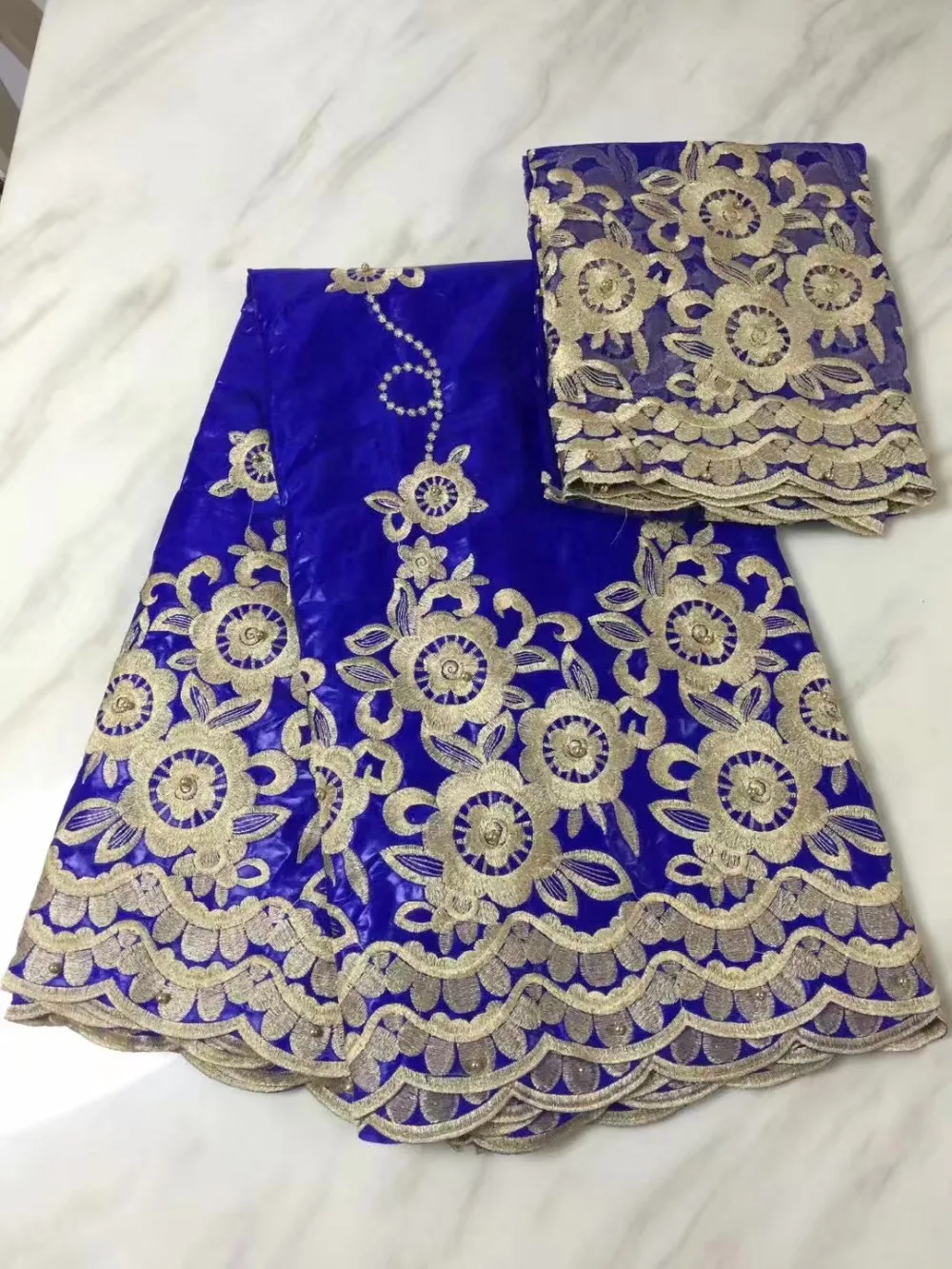 

African lace fabric 5yds bazin riche+2yds net water soluble fabrics cotton material women party event dresses 2019 new design