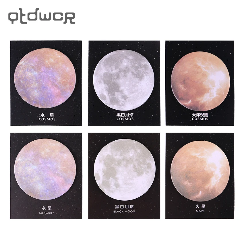 

1PC(30 sheets)Planet Memo Pads Sticky Notes Kawaii Cute Planet Paper Notepad Scrapbooking Stickers Office School stationery