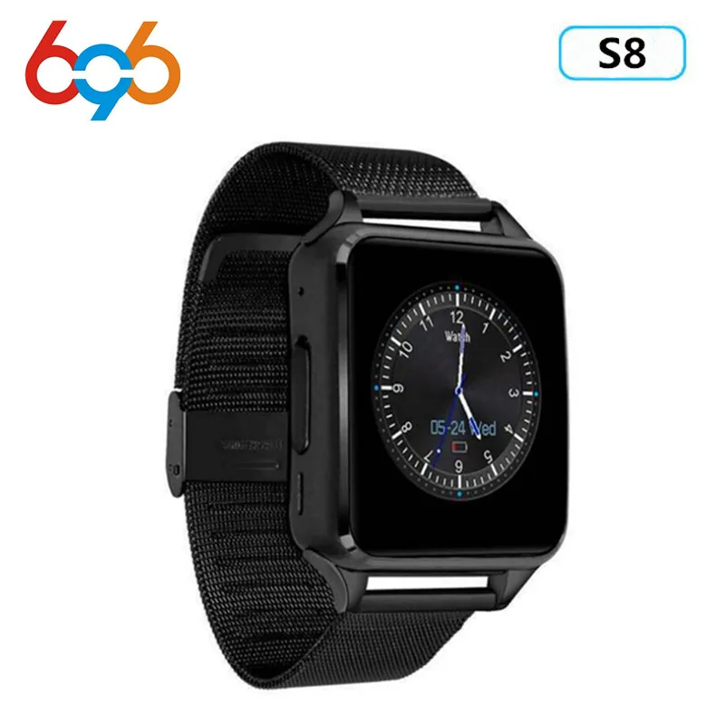

Smart Watch S8 Metal Clock Bluetooth Connectivity Android phone Support SIM TF Card Sync Notifier Push Messages Smartwatch