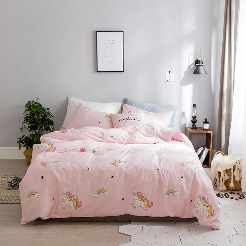 Bedding Sets Luxury Bed Linen Sheer Pink Bedding Set 3/4pcs Winter Full King Queen Without Comforter