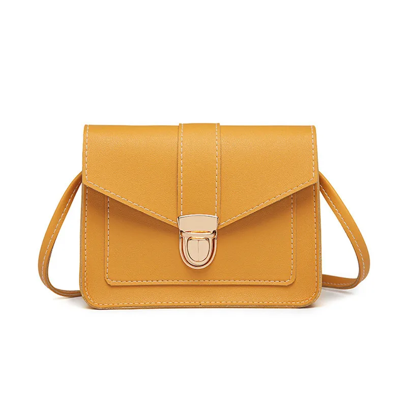 أزياء صغيرة Crossbody حقائب للنساء 2019 البسيطة بو الجلود الكتف حقيبة ساعي لفتاة الأصفر Bolsas السيدات الهاتف محفظة