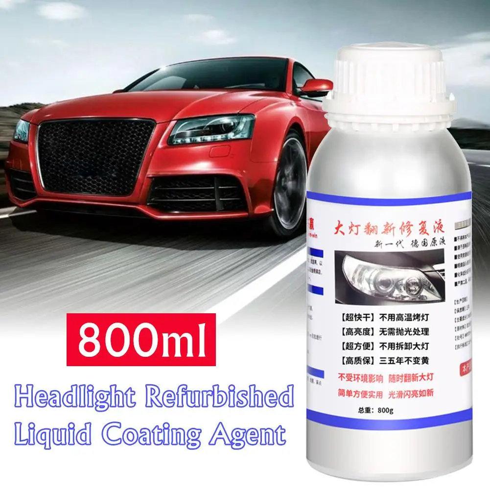  800ML Car Headlight Repair Refurbishment Liquid Auto Headlight Restoration Agent Kit Scratches Lamp