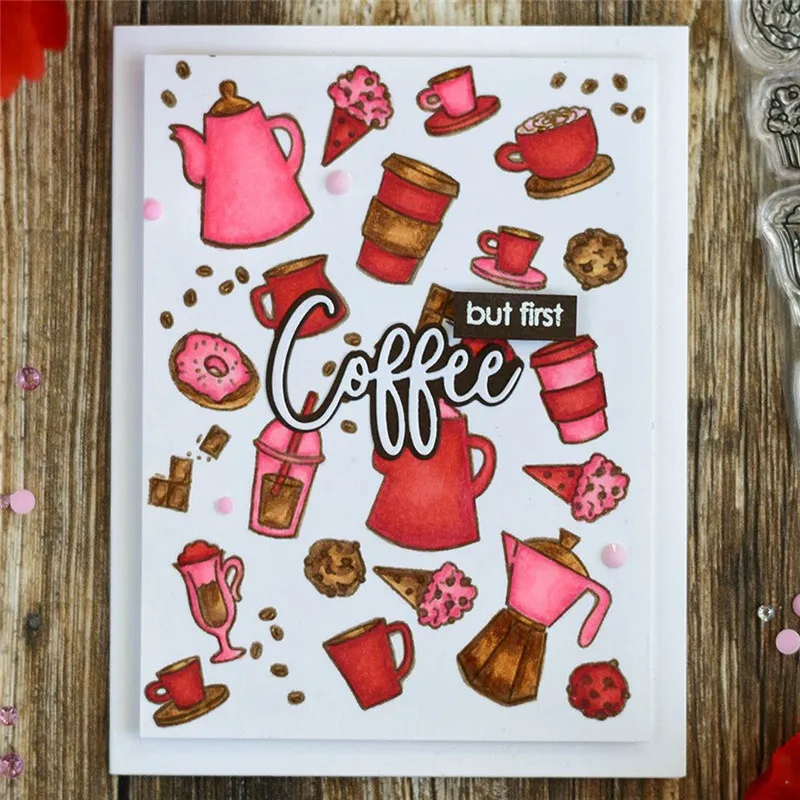 

Coffee Dies Metal Cutting Dies Frame for DIY Scrapbooking Card Making Album Embossing Crafts Die Cut New Craft