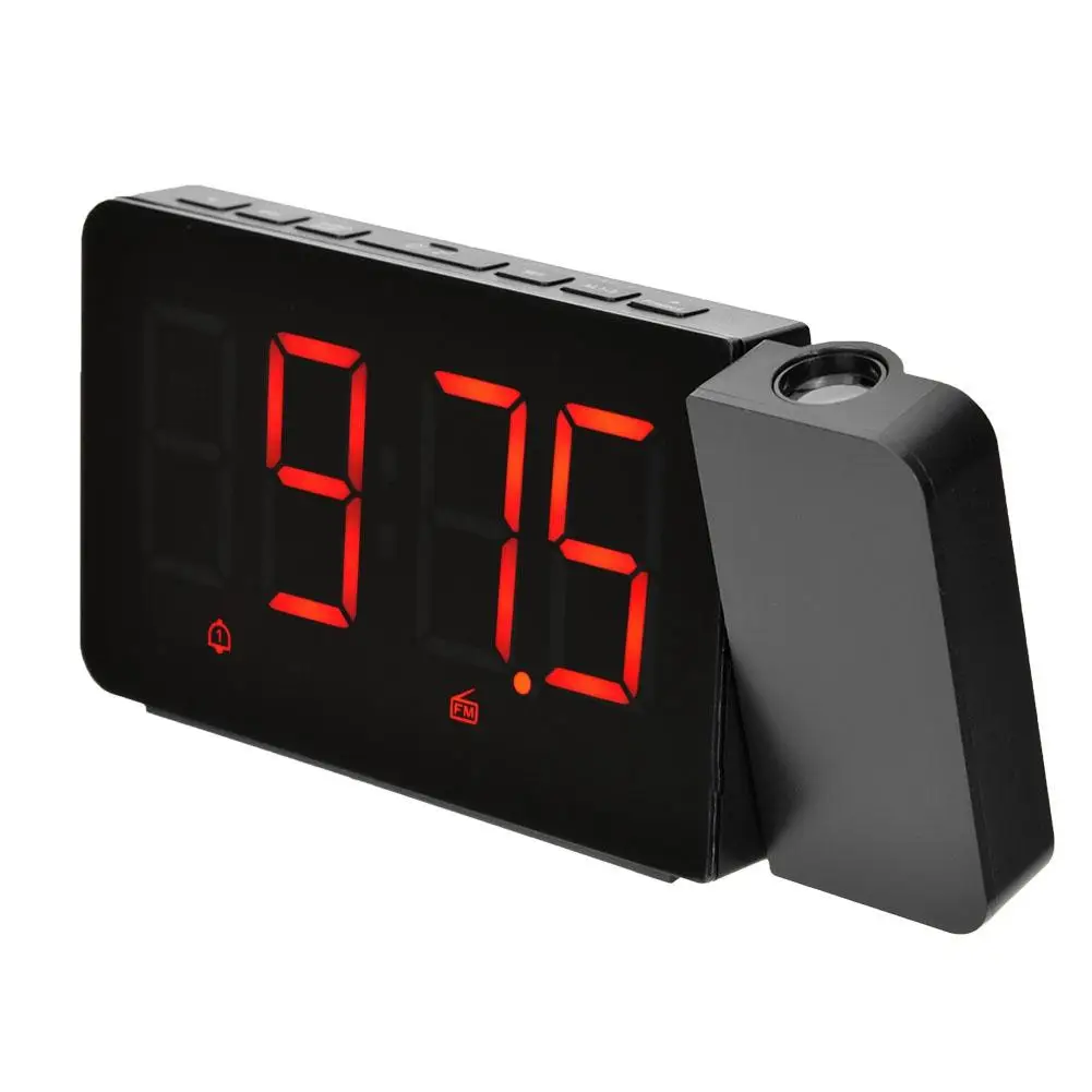 TS-3211 радио часы регулируемый светодиодный яркость FM радио с проекцией Повтор Настольный Будильник для дома/офиса/учебы