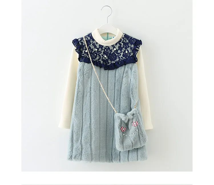 fleece little girls dress winter autumn 2017 kids princess dress children dress teenage girls  (7)