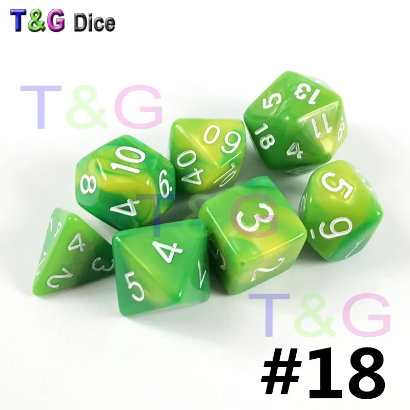 Brand New Doubled Color Dice 20 Different Set D4-D20 for DND RPG Portable Board Game As Gift