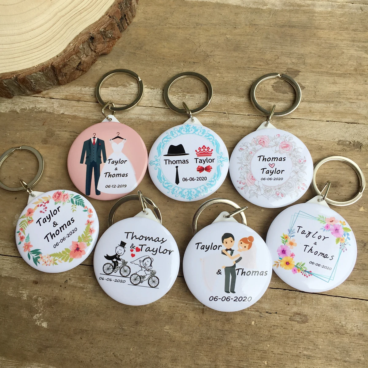 50pcs Custom Personalized Name Date Bottle Opener Keychain Wedding Bottle Opener Keychain Wedding