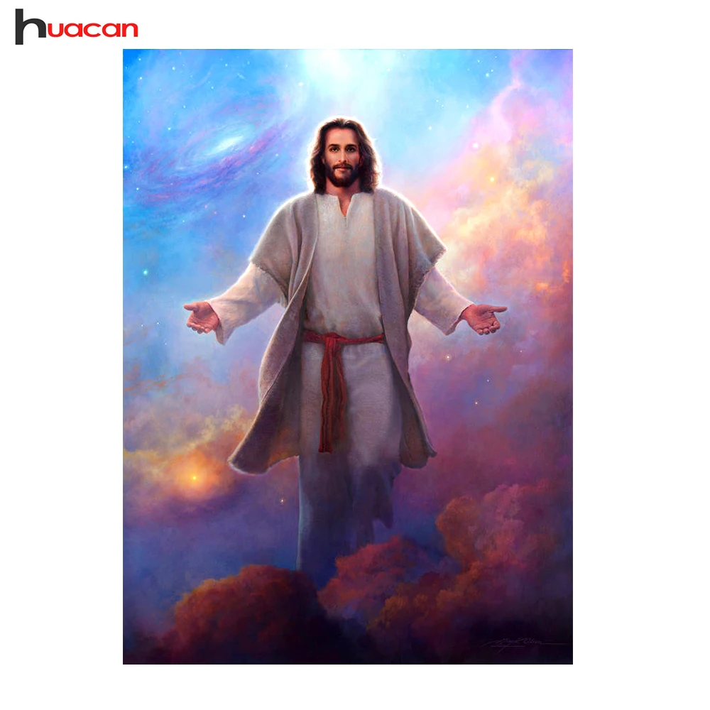 

Huacan 5D Diamond Embroidery Religion Patterns Needlework Full Square Diamond Mosaic Jesus Rhinestone Home Decor