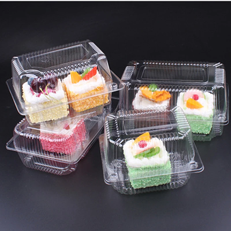 Cajas de embalaje de plástico transparente para panadería, de soporte para hornear, fruta, comida, tostadas, mousse, pan, 100 unidades|food set|plastic food food - AliExpress