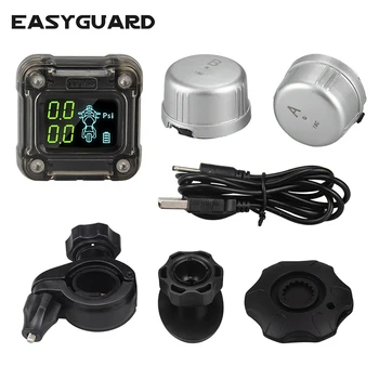

EASYGUARD motorcycle tire pressure monitoring system wireless external TPMS sensor LCD display 0-3.5 Bar PSI easy installation