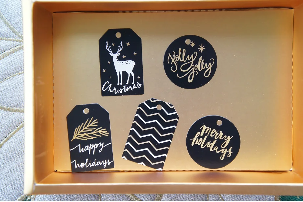 11 стилей микс рождественские бирки 50 шт золотой черный классический дизайн как бумажные этикетки упаковка подарок декоративные ярлыки Скрапбукинг сделай сам