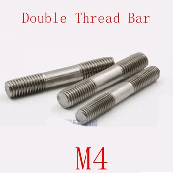 

10PCS M4*L double thread titanium thread rod L=30-120mm