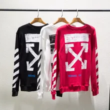 OFF-WHITE Street OW Arrow граффити классический длинный рукав пара большого размера свободная толстовка