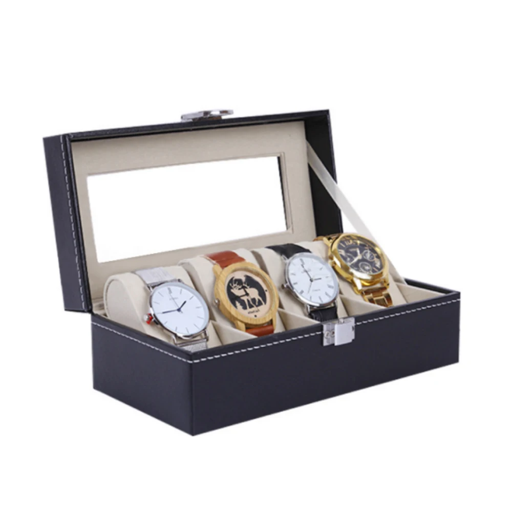 

KAKANY Original Charm 4 Watch Position Display Box Fashion Elegant Watch Perspective Display Box Protective Gift Box Factory