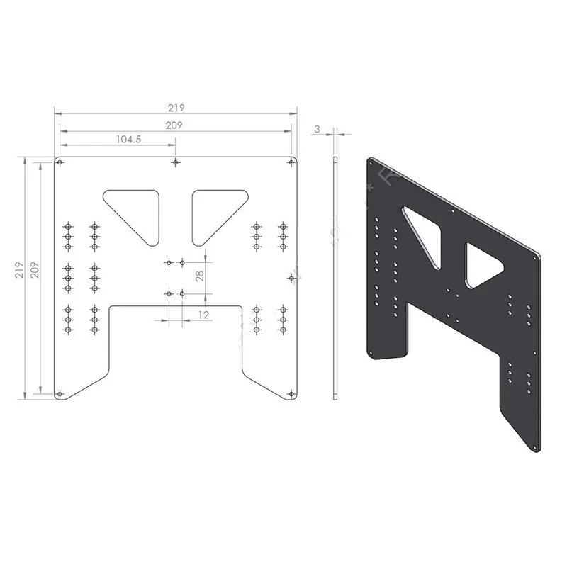 Anodized Aluminum Y Carriage Plate Upgrade For Prusa i3 Anet A8 3D Printer US