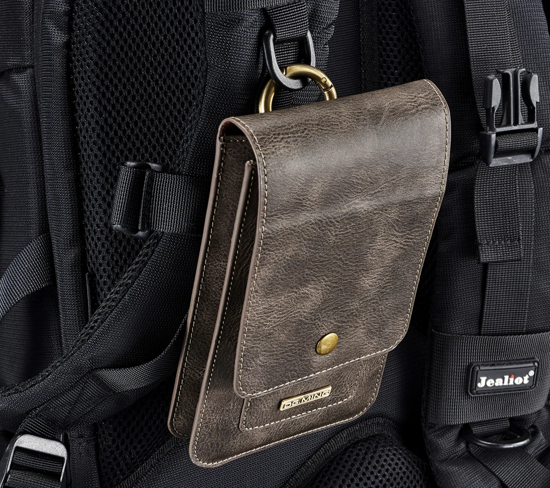 

Universal Genuine Leather Phone Bag Case for Iphone X for Samsung S8 Note9 Card Slot Wallet Pouch Waist Belt Clip Holder Holster