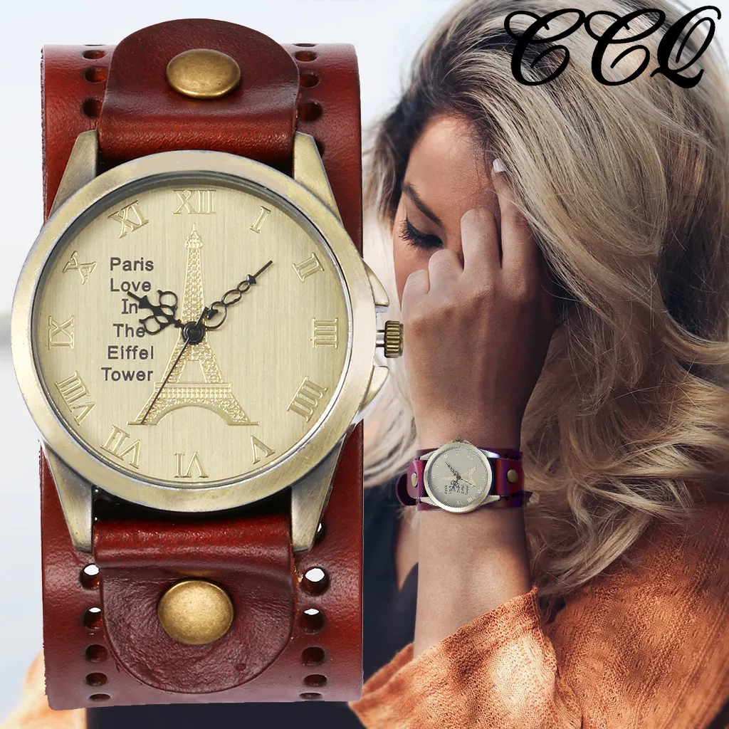 

CCQ Beautiful Fashion Simple Watch Ladies Leather Belt Watch For Gift 2019 relojes para mujer montre femme Gift
