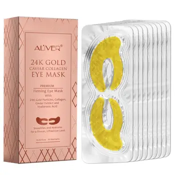 

10 Pair 24K Gold Crystal Collagen Eye Mask Eye Patches Eye Mask For Face Care Dark Circles Remove Gel Mask for the Eyes