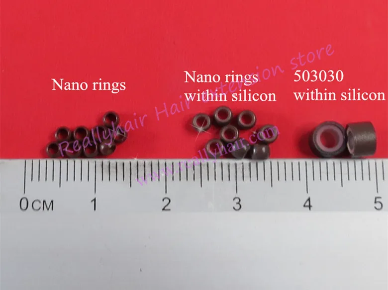 Pacote de Trigo Talão com Linha de Silicone para Nano Kit de Ferramentas Unidades Silicone Micro Nano Hair Extensions 7 Cores Opcional 1000 - 2 1000 unidades pacote de Trigo silicone micro