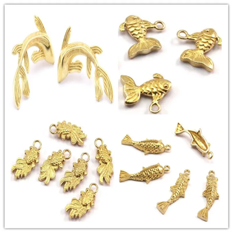 

Raw .Brass Fish Charms. (Nickel Free and Lead Free).n365.n412.n422.n774.n866.