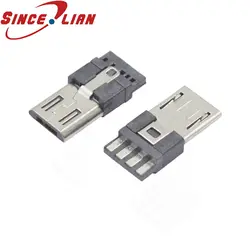 Sincelian 10 шт. разъем Micro Usb 5pin штекер V8 коннектор тип сварки для хвоста зарядки мобильного телефона LCP мини Usb разъем