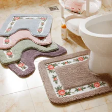 Дешевый 1 шт. коврик для душа коврик набор ковриков для ванной коралловый бархат мягкий туалетный ковер ванная комната туалет Нескользящие коврики для ванной
